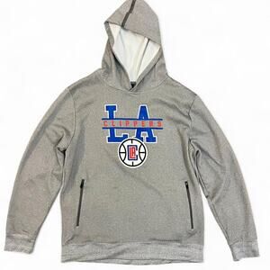 Los Angeles Clippers Men’s Gray Lightweight Pullover Hoodie Zip Pockets Size XL